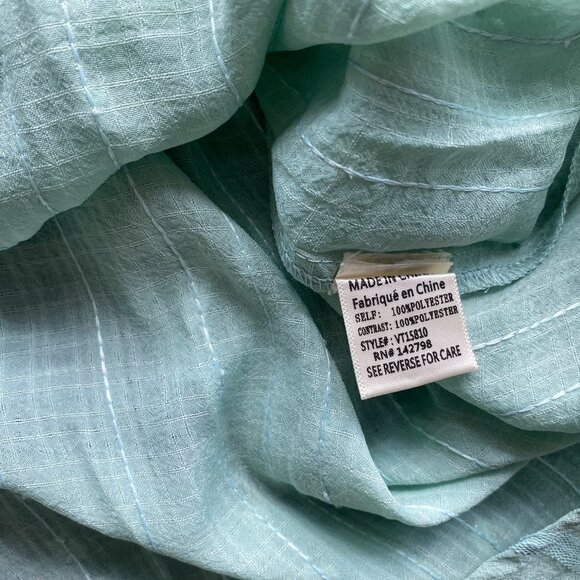 NWT Very J V-Neck Bohemian Blouse, Mint Green, Size S - Picture 6 of 7